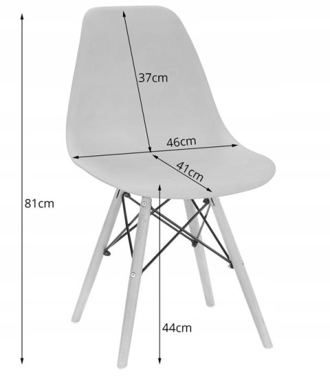 Zestaw stół okrągły 80cm czarny + 4 krzesła OSAKA czarne