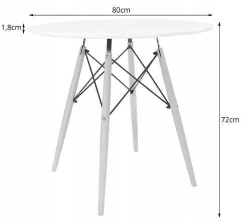 Zestaw stół okrągły 80cm czarny + 4 krzesła OSAKA czarne