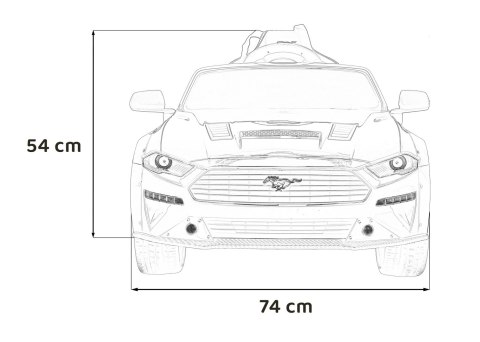 Autko Ford Mustang GT na akumulator dla dzieci Czerwony + Regulacja siedzenia + Audio LED + EVA + Wolny Start