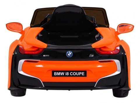 BMW I8 Lift Auto na akumulator Pomarańczowy + Pilot + Wolny Start + 3-pkt pasy + MP3 USB + LED