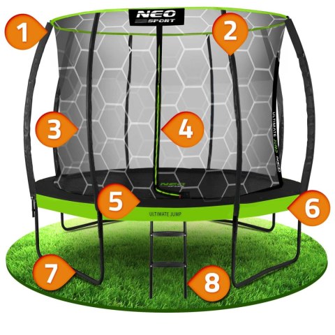 Trampolina ogrodowa profilowana 10ft/312cmz siatką wewnętrzną Neo-Sport