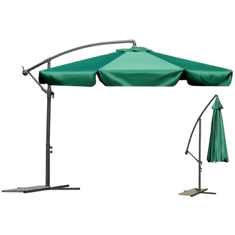 Parasol ogrodowy składany 6 segmentów zielony 350cm