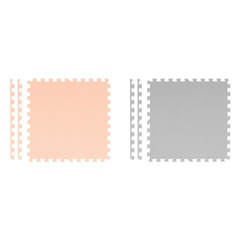 Mata piankowa puzzle 180x180cm 9 szt szaro-brzoskwiniowa