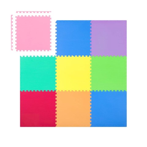 Mata piankowa puzzle 180x180cm 9 szt wielokolorowa