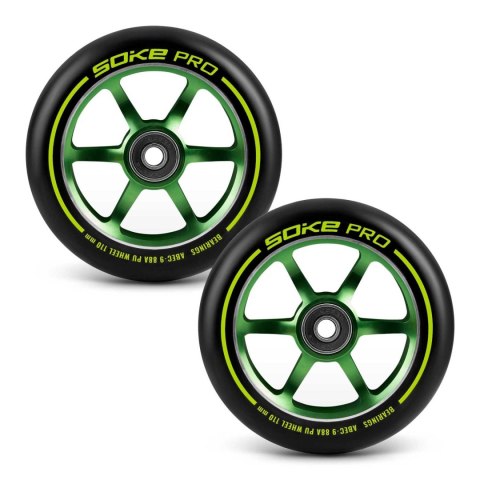 Kółka do hulajnogi 110 mm zielone 2 szt