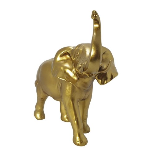 ZŁOTA FIGURKA SŁOŃ Z TRĄBĄ STATUETKA NA SZCZĘŚCIE