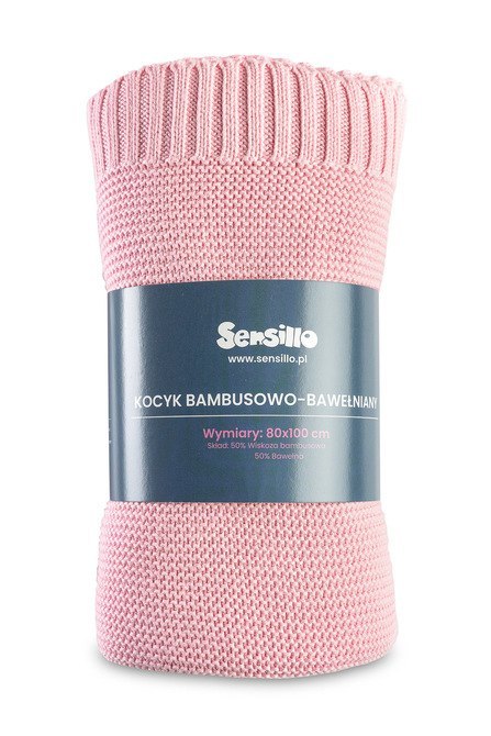 KOCYK BAMBUSOWO-BAWEŁNIANY 80X100 CM RÓŻOWY