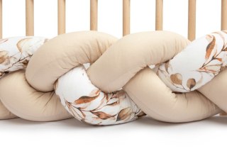 WARKOCZ DO ŁÓŻECZKA BEŻOWY ROŚLINY 210 CM