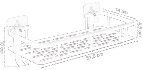 Półka loftowa ITAKA srebrna do łazienki