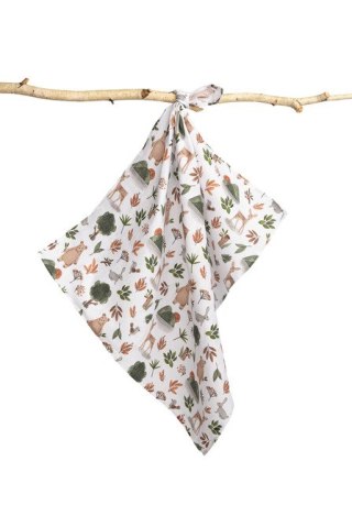 PIELUCHA MUŚLINOWA 70X80 CM LAS NA BIELI