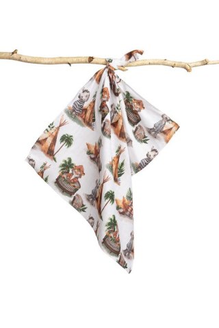 PIELUCHA MUŚLINOWA 70X80 CM ZWIERZĄTKA W PIŻAMKACH