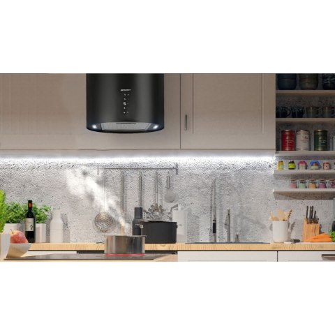 Okap kuchenny wyspowy 35cm Berdsen czarny BT-221