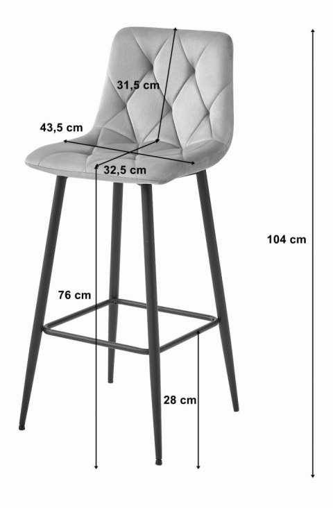 Hoker NADO - ciemna zieleń aksamit / nogi czarne 2 sztuki