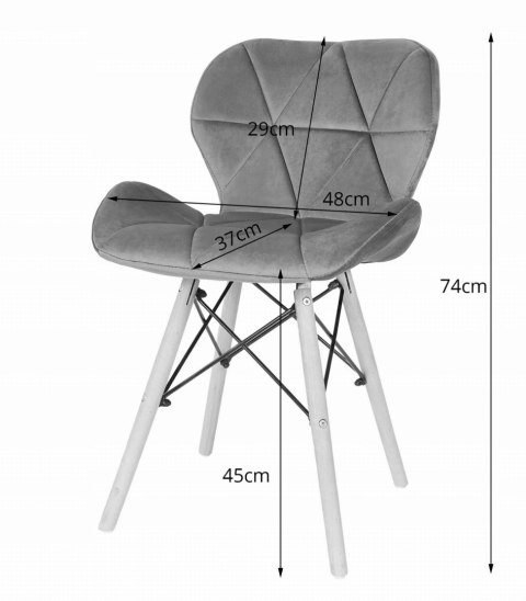 Zestaw stół okrągły 80cm czarny + 4 krzesła LAGO granatowe