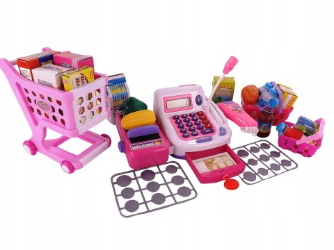 DUŻY ZESTAW ! KASA SKLEPOWA KOSZYK KALKULATOR 23F