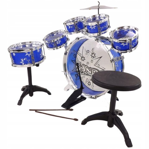 PERKUSJA DLA DZIECI 6 BĘBNÓW TALERZ KRZESŁO 28807N