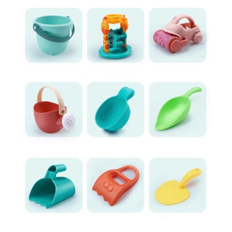 Duży zestaw do piasku młyn konewka walec 20el 639Y