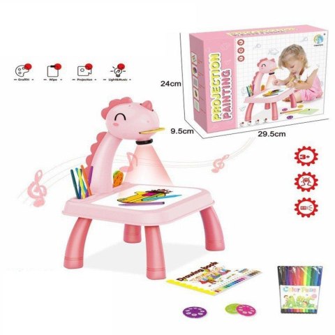 PROJEKTOR DO RYSOWANIA NÓŻKI DINOZAUR MUZYKA 7AR