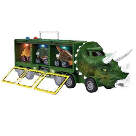 CIĘŻARÓWKA DINOZAUR Z AUTAMI AUTA TIR LAWETA 1300A