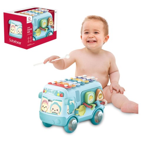 INTERAKTYWNY AUTOBUS SORTER CYMBAŁKI GRZECHOTKI 4N