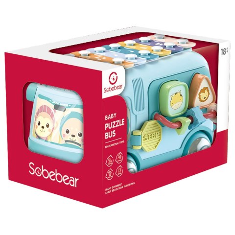 INTERAKTYWNY AUTOBUS SORTER CYMBAŁKI GRZECHOTKI 4N