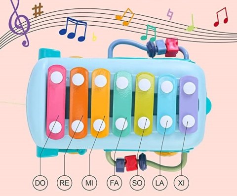 INTERAKTYWNY AUTOBUS SORTER CYMBAŁKI GRZECHOTKI 4N