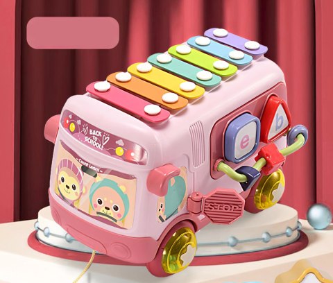 INTERAKTYWNY AUTOBUS SORTER CYMBAŁKI GRZECHOTKI 4R