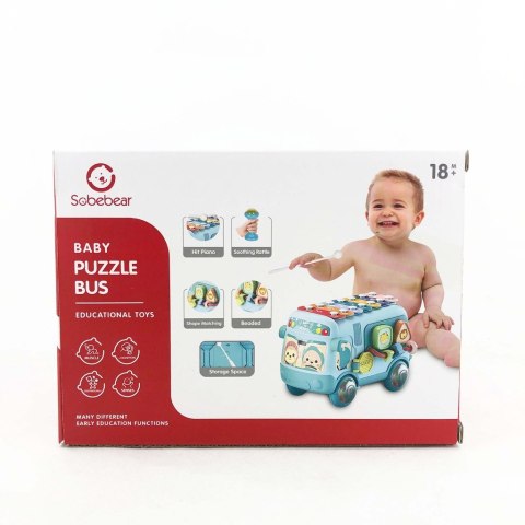 INTERAKTYWNY AUTOBUS SORTER CYMBAŁKI GRZECHOTKI 4R