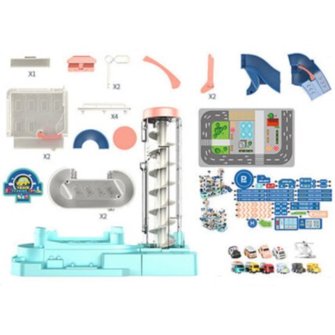 Tor samochodowy zjeżdżalnia z autami winda 556-3