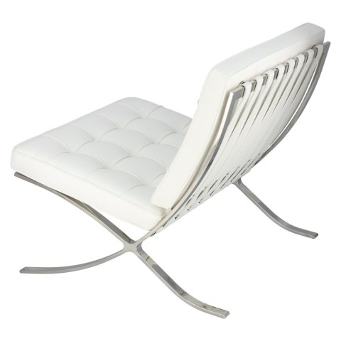 Fotel BA1 biała eko skóra