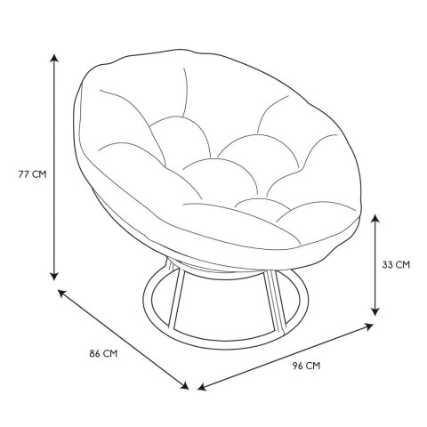 Fotel Cancun czarny/ naturalny obrotowy