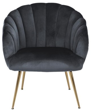 Fotel Daniella Dark Grey złote nogi