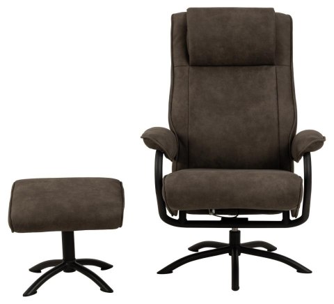 Fotel Hayes z podnóżkiem antracytowy