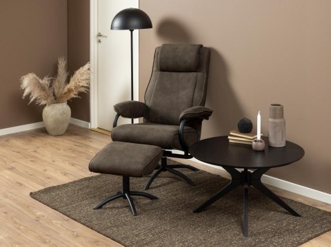 Fotel Hayes z podnóżkiem antracytowy