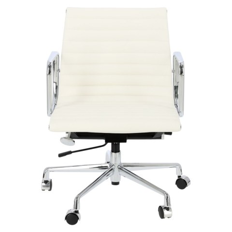 Fotel biurowy CH1171T biała skóra,chrom