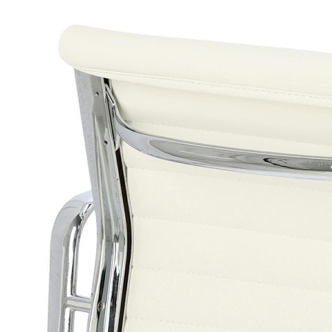 Fotel biurowy CH1171T biała skóra,chrom