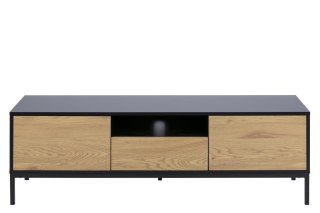 Komoda Seaford TV czarna dąb naturalny