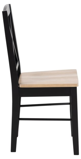 Krzesło Elvira czarne/ siedzisko bielone