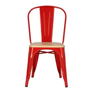 Krzesło Paris Wood czerwone sosna naturalna