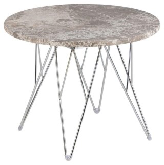 Stolik kawowy Prunus 55cm marmur szary/ chrom