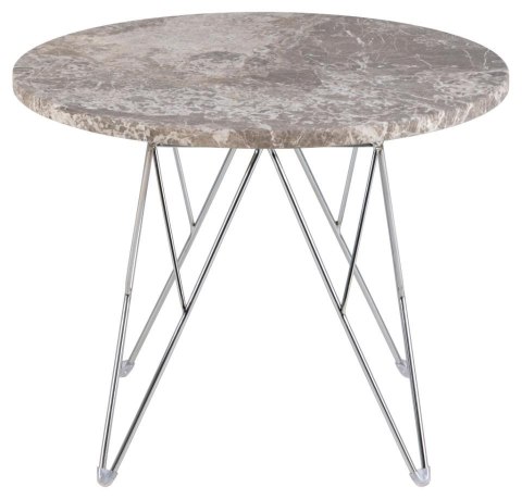 Stolik kawowy Prunus 55cm marmur szary/ chrom