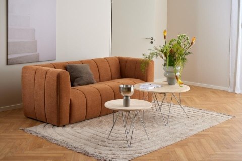 Stolik kawowy Prunus 55cm trawertyn/ chrom