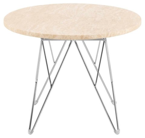 Stolik kawowy Prunus 55cm trawertyn/ chrom