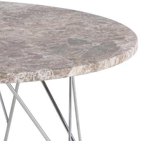Stolik kawowy Prunus 80cm marmur szary/ chrom