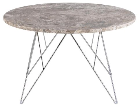 Stolik kawowy Prunus 80cm marmur szary/ chrom