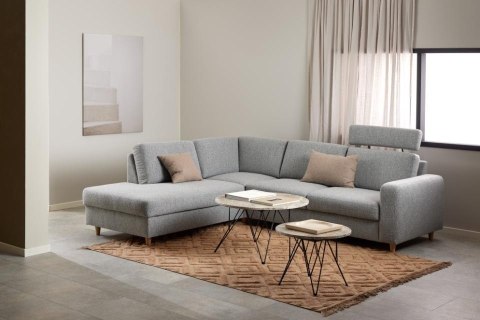 Stolik kawowy Prunus 80cm marmur szary/ czarny