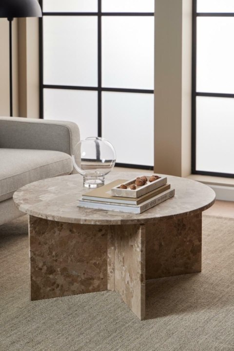 Stolik kawowy Vega okrągły beżowy