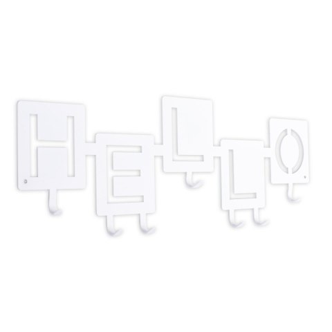 Wieszak ścienny Hello biały