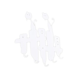 Wieszak ścienny Koty biały