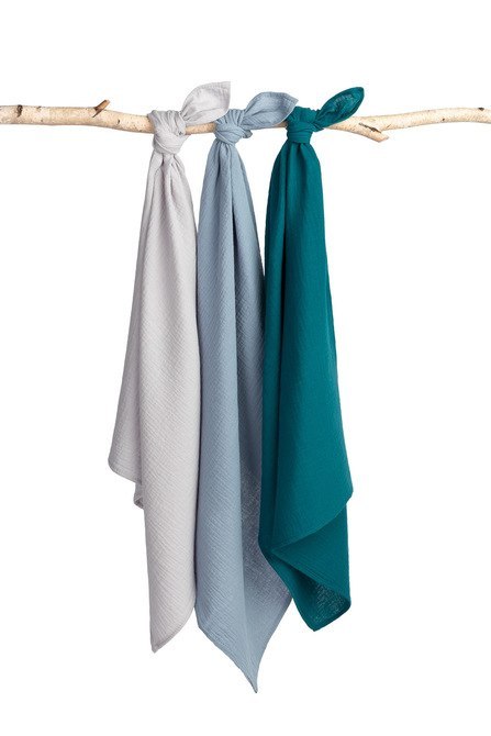 PIELUCHA MUŚLINOWA JEDNOLITA NIEBIESKA (Opak - 3 szt)